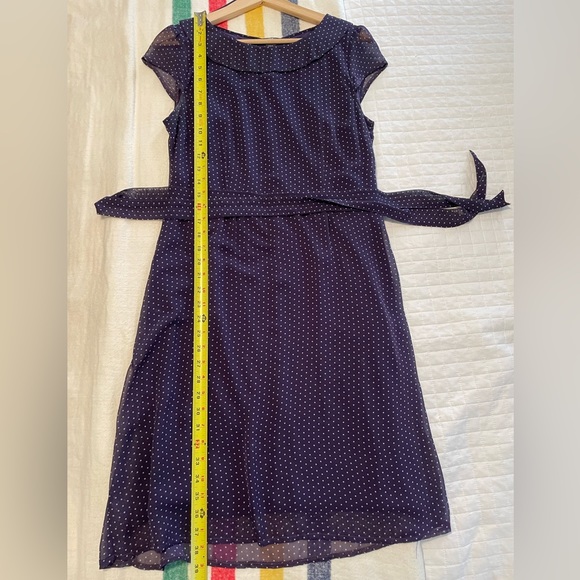 H&M 50s Style Collared Polkadot Dress With Cap Sleeves - Picture 9 of 11